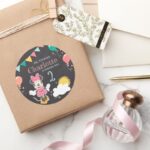 Minnie Mouse Chalkboard Birthday Classic Round Sticker