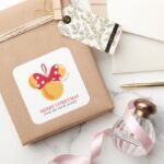 Minnie Mouse Christmas Ornament Personalized Squ Square Sticker