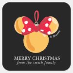 Minnie Mouse Christmas Ornament Personalized Square Sticker