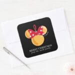 Minnie Mouse Christmas Ornament Personalized Square Sticker