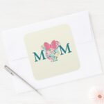 Minnie Mouse Floral Icon Happy Mothers Day Square Sticker