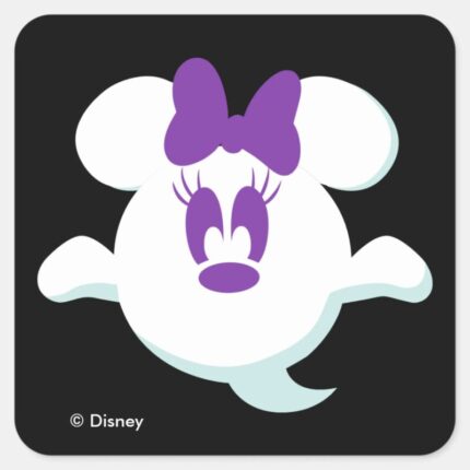 Minnie Mouse Ghost Square Sticker