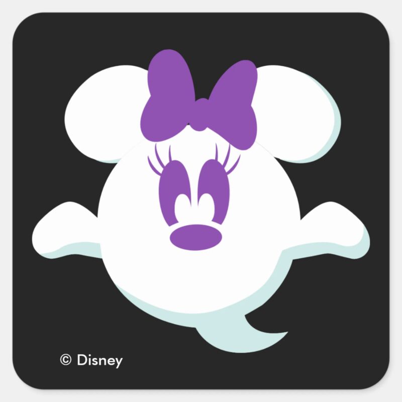 Minnie Mouse Ghost Square Sticker Minnie Mouse Ghost Square Sticker