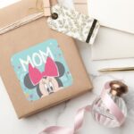 Minnie Mouse Peeking Happy Mothers Day Square Sticker