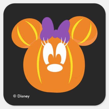 Minnie Mouse Pumpkin Square Sticker