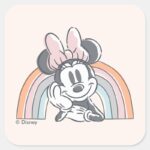 Minnie Mouse Rainbow Square Sticker