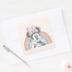 Minnie Mouse Rainbow Square Sticker
