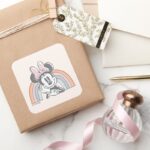 Minnie Mouse Rainbow Square Sticker