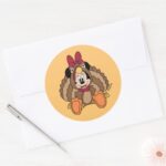 Minnie Mouse Thanksgiving Turkey Classic Round Sticker