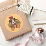 Minnie Mouse Thanksgiving Turkey Classic Round Sticker