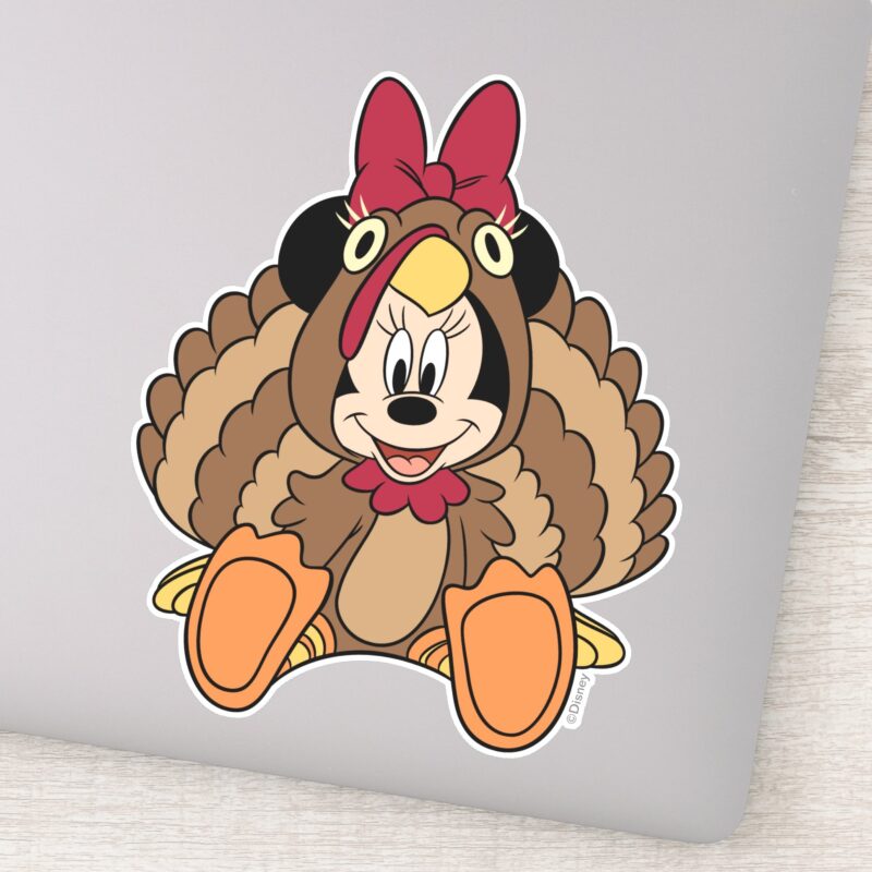 Minnie Mouse Thanksgiving Turkey Sticker