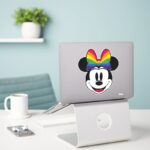 Minnie Mouse Wearing Rainbow Bow Sticker
