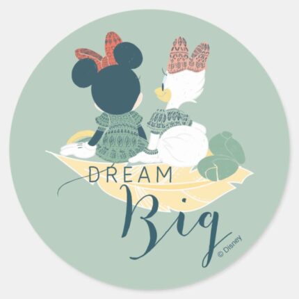 Minnie Mouse Daisy Duck Dream Big Classic Round Sticker