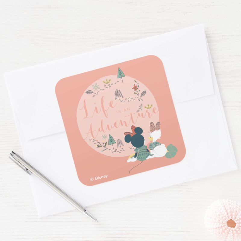 Minnie Mouse Daisy Duck Life Is An Adventure Square Sticker