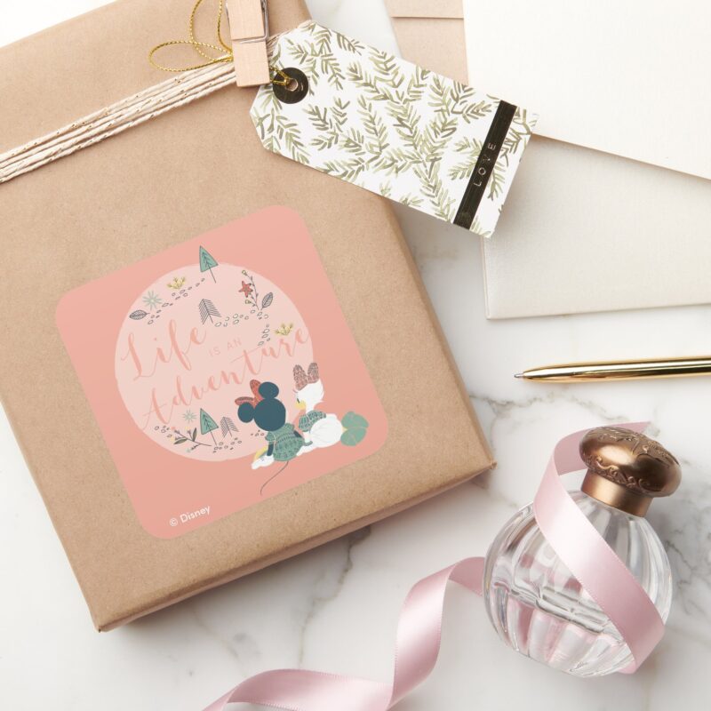 Minnie Mouse Daisy Duck Life Is An Adventure Square Sticker