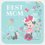 Minnie Mouse Figaro Happy Mothers Day Square Sticker