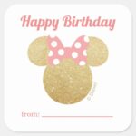 Minnie Mouse A Gift From Birthday Square Sticker