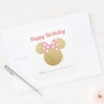 Minnie Mouse A Gift From Birthday Square Sticker