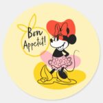 Minnie Mouse Bon Appetit Classic Round Sticker