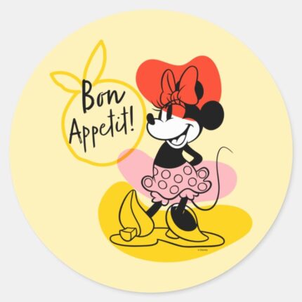 Minnie Mouse Bon Appetit Classic Round Sticker