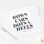 Minnie Mouse Bows Ears Dots Heels Square Sticker