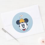 Minnie Mouse Fun Flower Hat Classic Round Sticker