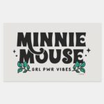 Minnie Mouse GRL Power Vibes Rectangular Sticker