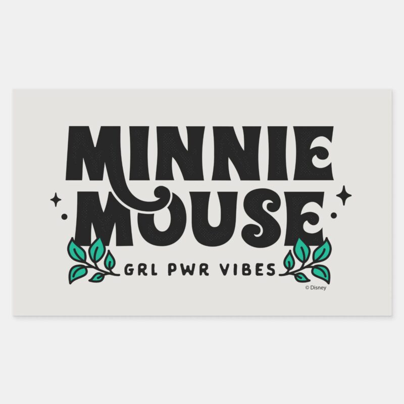 Minnie Mouse GRL Power Vibes Rectangular Sticker
