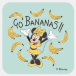 Minnie Mouse Go Bananas Square Sticker