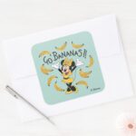 Minnie Mouse Go Bananas Square Sticker