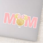 Minnie Mouse Gold Pink Mom Sticker