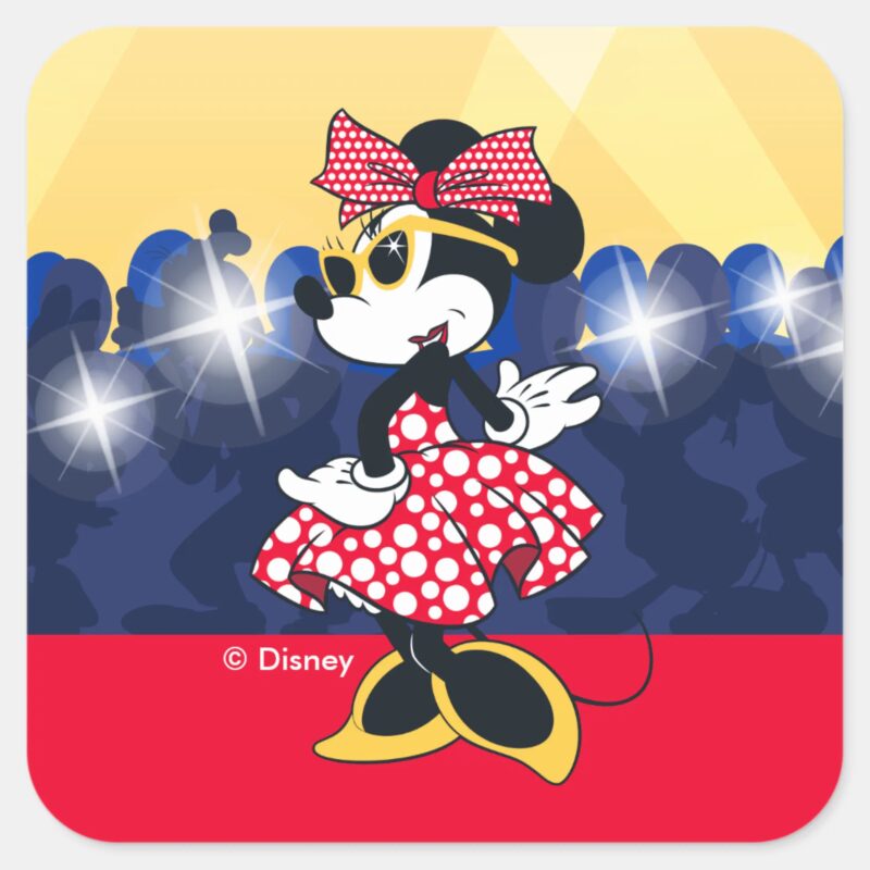 Minnie Mouse Hollywoods Leading Lady Square Sticker