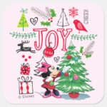 Minnie Mouse Minnies Christmas Joy Square Sticker