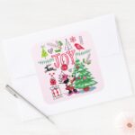 Minnie Mouse Minnies Christmas Joy Square Sticker