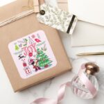 Minnie Mouse Minnies Christmas Joy Square Sticker
