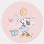 Minnie Mouse Morning Wake Up Classic Round Sticker