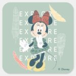 Minnie Mouse Never Stop Exploring Square Sticker