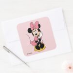 Minnie Mouse Posing In Pink Square Sticker