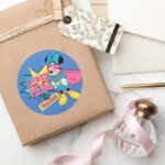 Minnie Mouse Super Hero In Training Classic Round Sticker