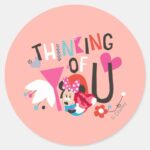 Minnie Mouse Thinking Of You Classic Round Sticker