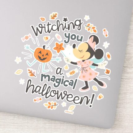 Minnie Mouses Magical Halloween Greeting Sticker