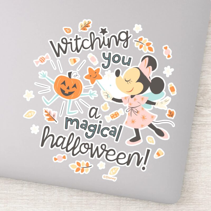 Minnie Mouses Magical Halloween Greeting Sticker