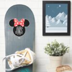 Minnie Polka Dot Head Silhouette Monogram Sticker