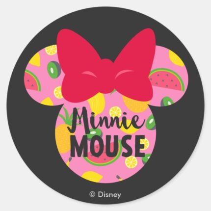 Minnie Minnie Tropical Logo Classic Round Sticker