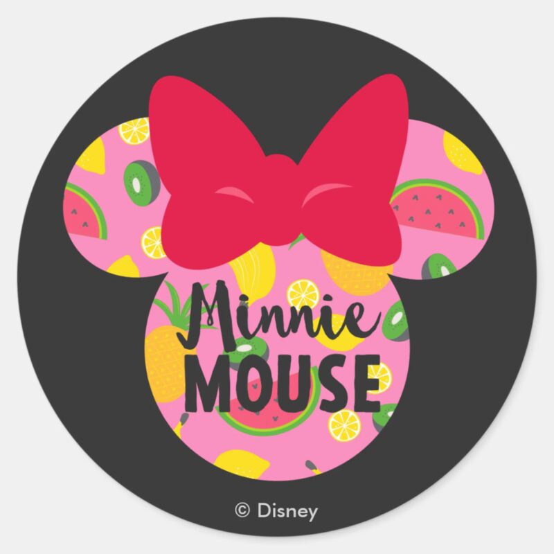 Minnie Minnie Tropical Logo Classic Round Sticker