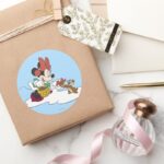 Minnie With A Chipmunk Classic Round Sticker