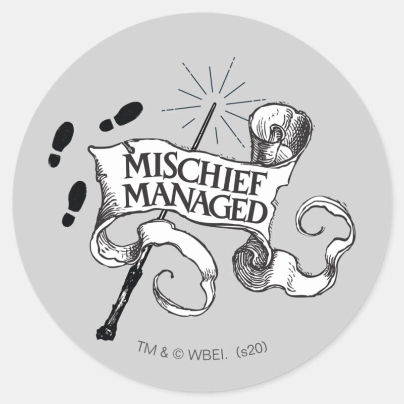 Mischief Managed Classic Round Sticker Mischief Managed Classic Round Sticker