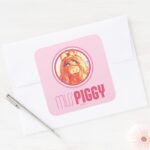 Miss Piggy Model Square Sticker
