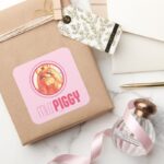 Miss Piggy Model Square Sticker