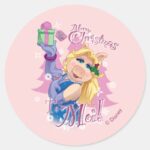 Miss Piggy Merry Christmas To Moi Classic Round Sticker